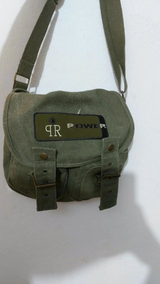 Bolso vintage tela verde