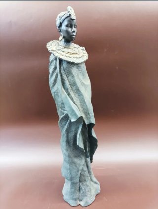 Estatua Decorativa Mujer Africana Masai