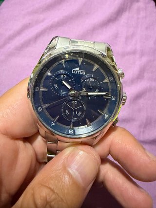 Reloj Lotus Hombre Cronógrafo Azul y Plateado