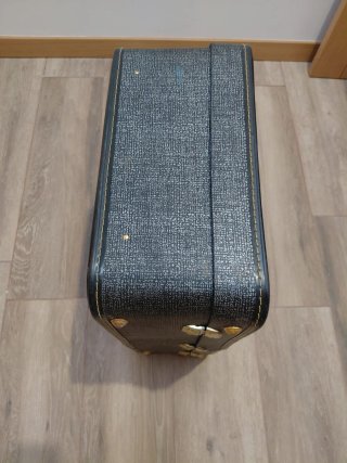 Maleta Rígida Vintage Negra y Gris