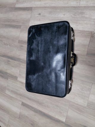Maleta Rígida Vintage Negra y Gris
