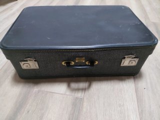 Maleta Rígida Vintage Negra y Gris