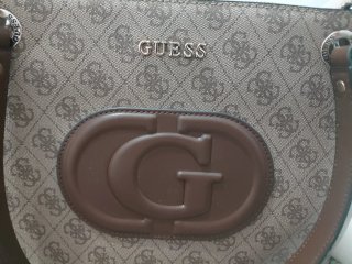 Bolso Tote Guess Eco Noel Latte Logo Marrón