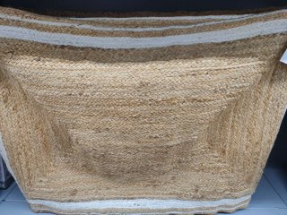 Tappeto in juta beige e bianco