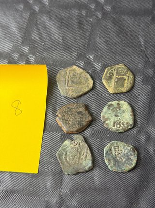 6 Monedas Antiguas Maravedís y Resellos