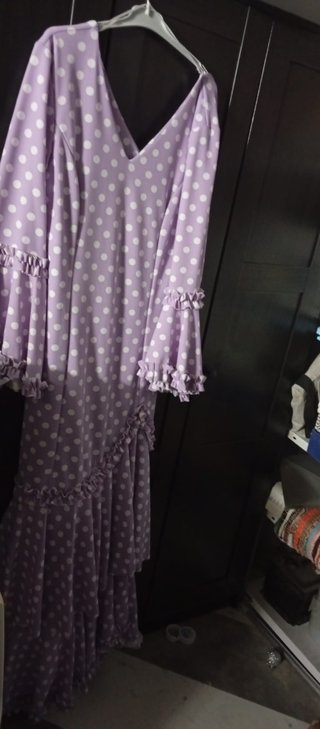 Traje Flamenca Lunares Morado Talla 44