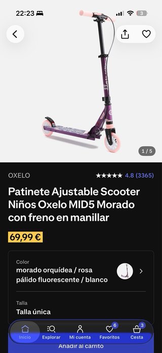 Patinete Decathlon Oxelo MID5