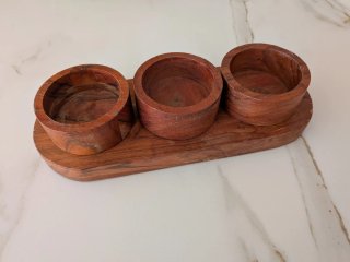 Set de 3 cuencos de madera para picoteo