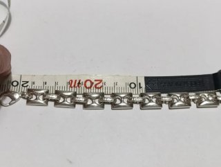 Pulsera eslabones geométricos plateada