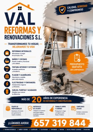 Reforma integral. Fontanería, electricidad.