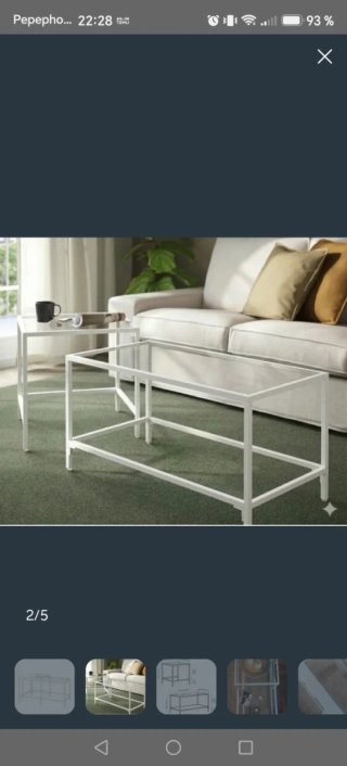 Mesa de centro VITTSJO cristal y metal
