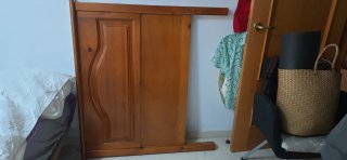 Armario, mesa de trabajo, mesita y cabecero rustic