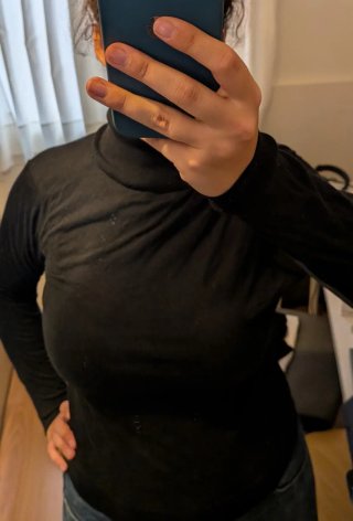 Jersey cuello alto de tortuga negro Massimo Dutti