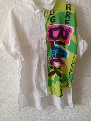 Camisa Color-Block Estampada