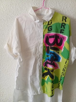 Camisa Color-Block Estampada