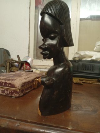 Set 3 statuine africane in legno
