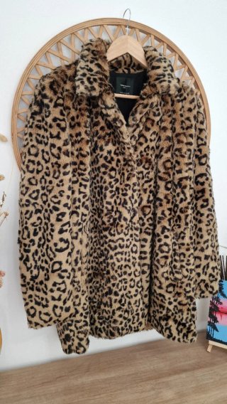 Abrigo pelo leopardo Zara talla M