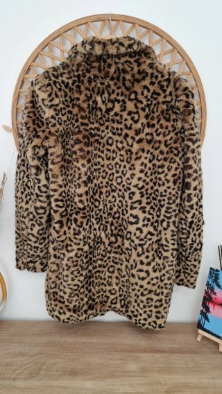 Abrigo pelo leopardo Zara talla M