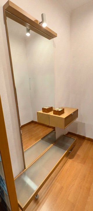 Recibidor moderno madera y cristal