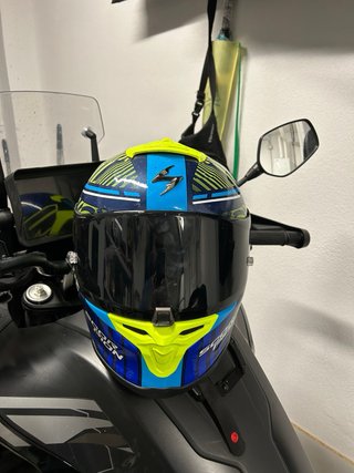 Casco Scorpion EXO R1 Azul/Amarillo