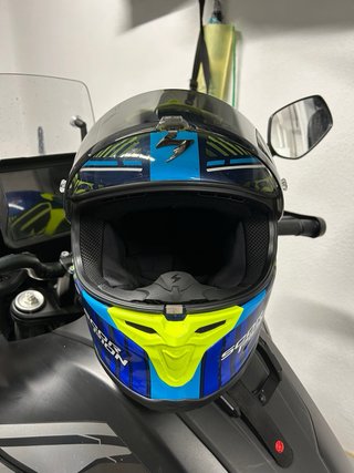 Casco Scorpion EXO R1 Azul/Amarillo