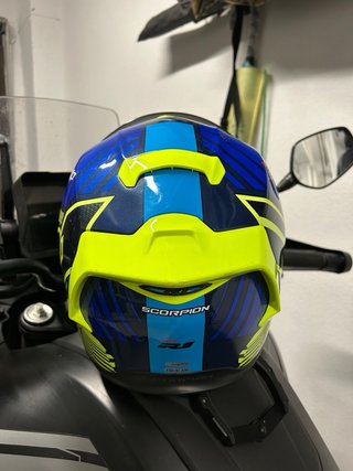 Casco Scorpion EXO R1 Azul/Amarillo