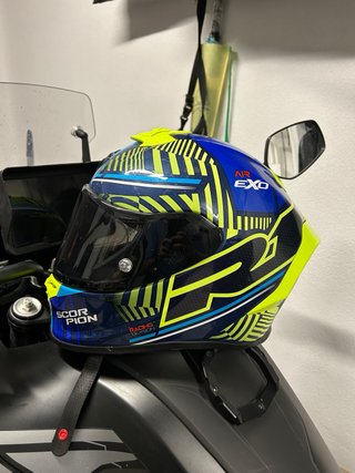 Casco Scorpion EXO R1 Azul/Amarillo