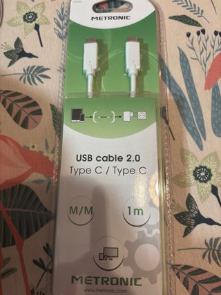 Cable USB C-C Metronic 1m M/M Nuevo