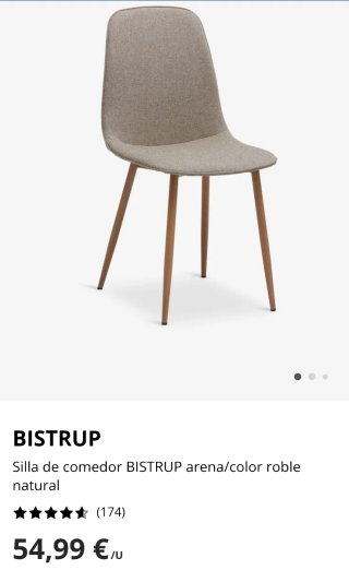 Sillas de comedor BISTRUP tela y acero