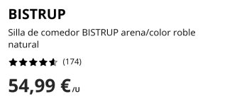 Sillas de comedor BISTRUP tela y acero