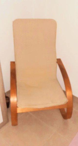 Tumbona Ikea Madera y Tela Beige