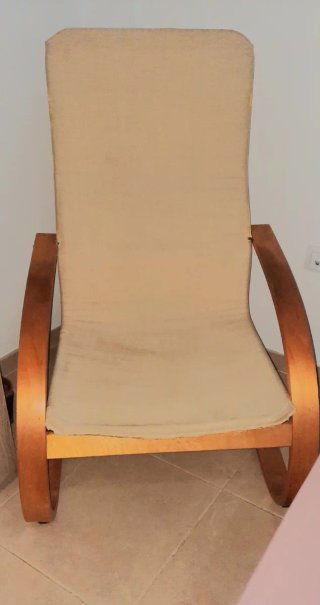 Tumbona Ikea Madera y Tela Beige