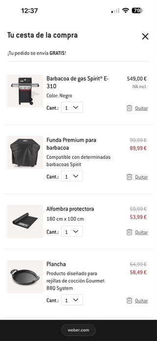 Barbacoa Weber Spirit II + Accesorios