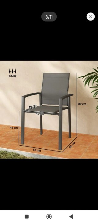Set di 2 sedie da giardino grigie