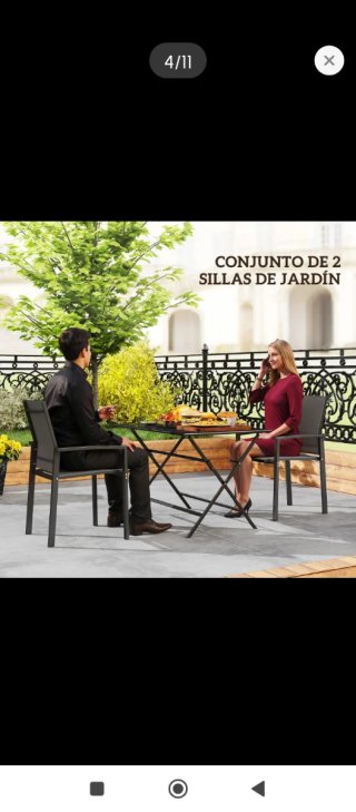 Set di 2 sedie da giardino grigie