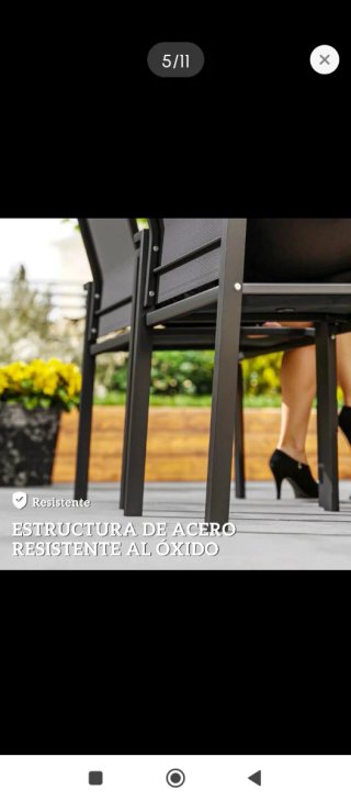 Set di 2 sedie da giardino grigie