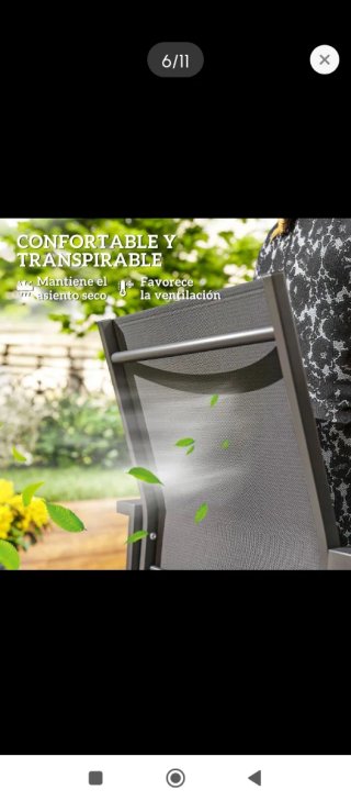 Set di 2 sedie da giardino grigie