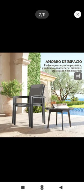Set di 2 sedie da giardino grigie