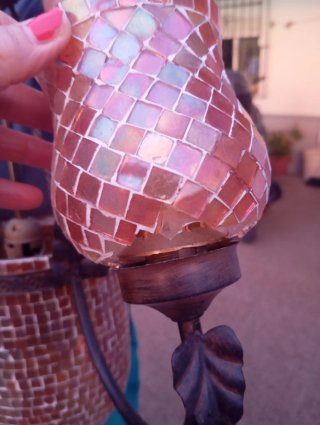 Lámparas naranjas de cristal