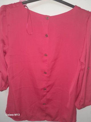 Blusa Suite Blanco Roja Talla L