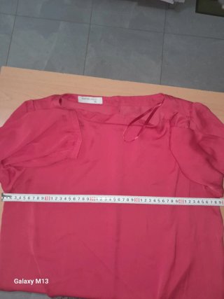 Blusa Suite Blanco Roja Talla L