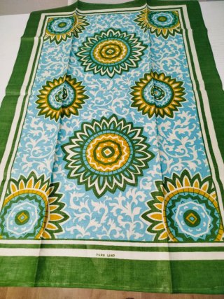 4 canovacci/tovagliette Vintage Lino Stampa a Mano