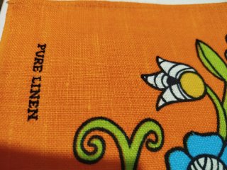 4 canovacci/tovagliette Vintage Lino Stampa a Mano