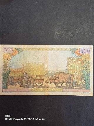 Billete 500 Francos Franceses D'Outre-Mer
