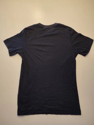 Camiseta Nike Negra con Logo Azul-Talla XS