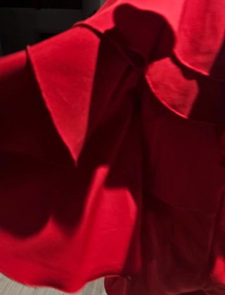 Mono corto rojo con volantes