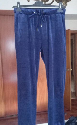 Pantalón Zara Terciopelo Azul