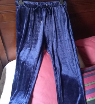 Pantalón Zara Terciopelo Azul