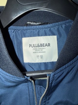 Cazadora Bomber Pull&Bear Azul Talla L