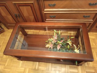 Mesa de centro madera y cristal